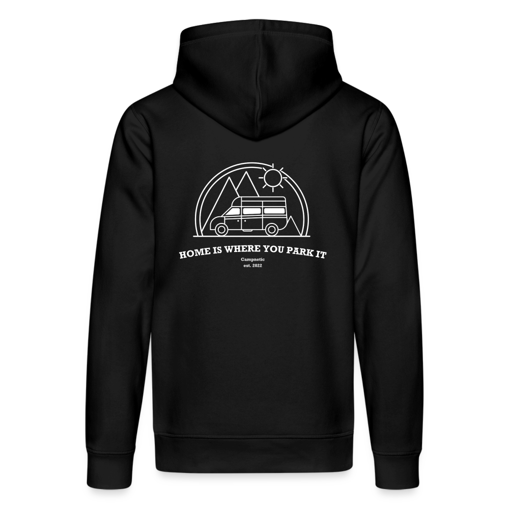 Bio Hoodie "Home is where you park it" - Schwarz