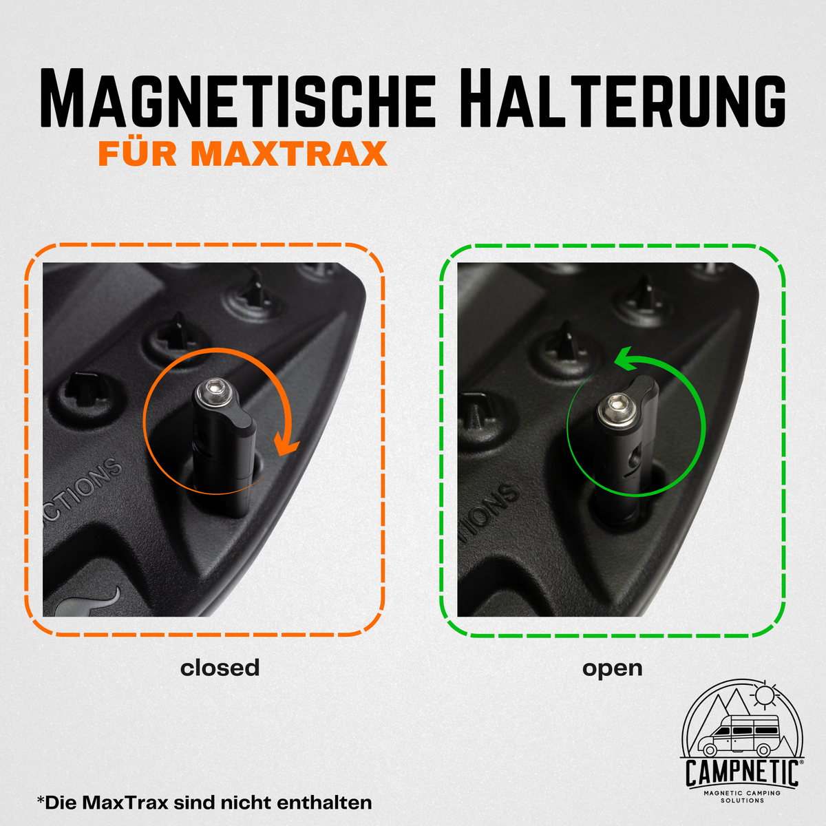 Magnetische Halterung für MaxTrax Sandboards