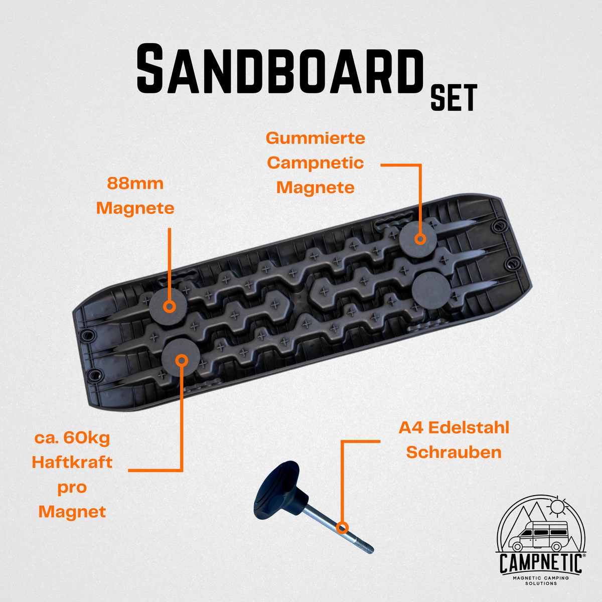 Sandboard Set von Campnetic Detailaufnahmen 