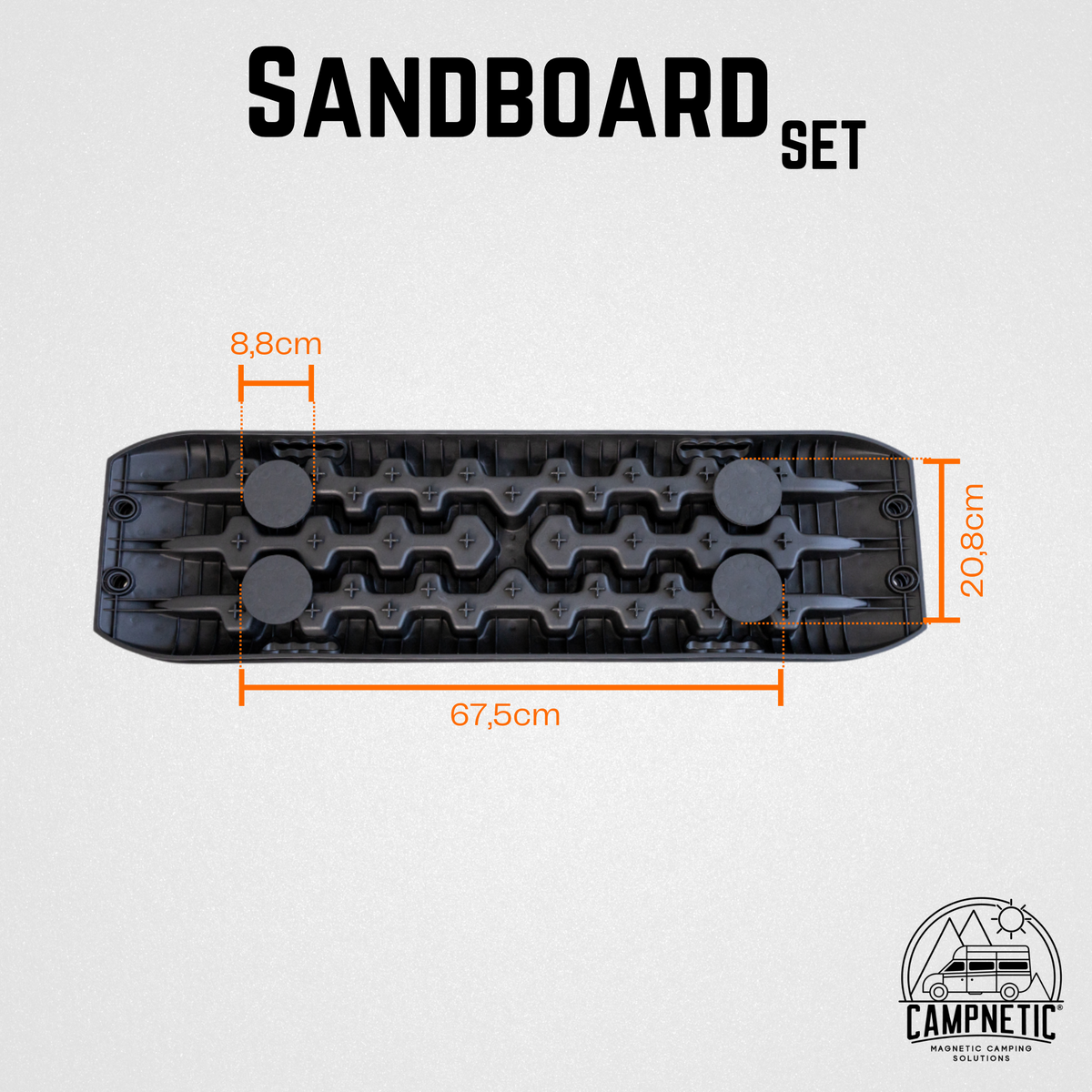 Sandboard Set von Campnetic mit magnetischer Halterung